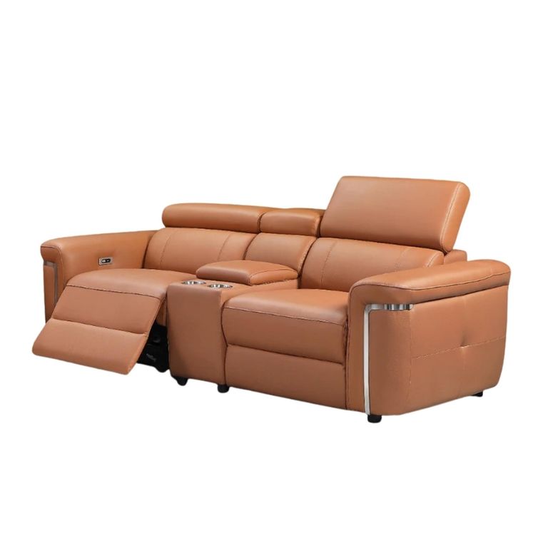 Somerville Electric Recliner Sofa - Tan Leather - 2 Seater