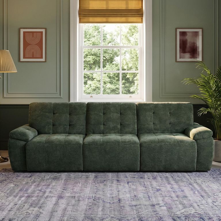 Dallas Electric Recliner Sofa Bed - Green - 3 Seater - Pull Out