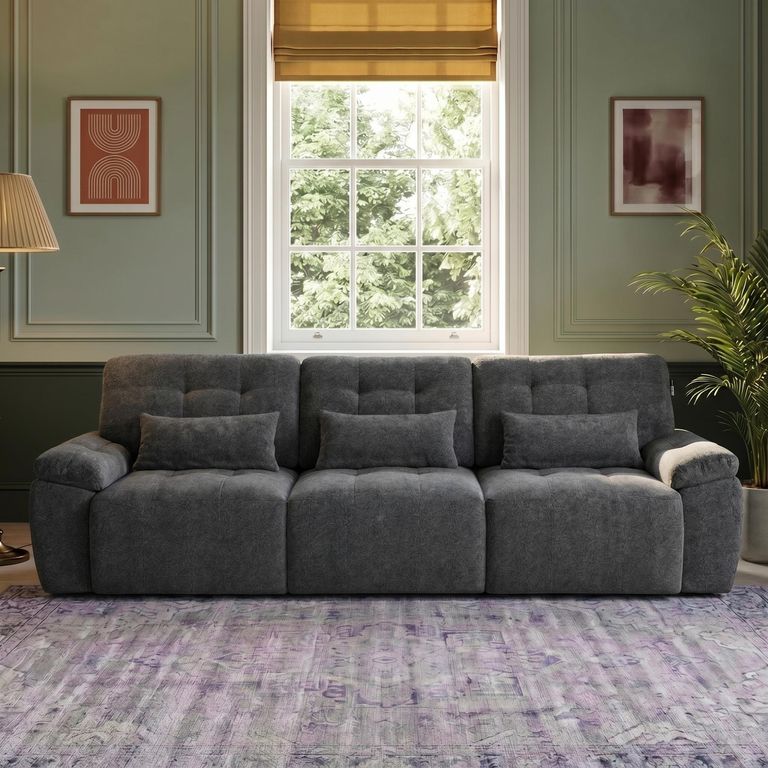 Dallas Electric Recliner Sofa Bed - Grey - 3 Seater - Pull Out