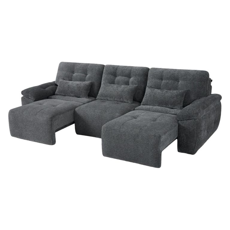Dallas Electric Recliner Sofa Bed - Grey - 3 Seater - Pull Out