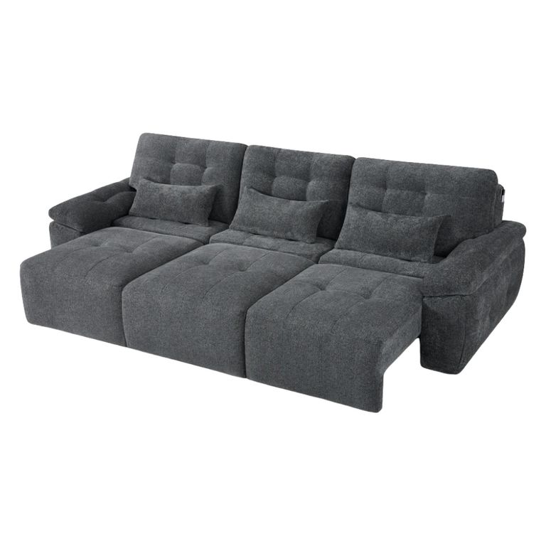 Dallas Electric Recliner Sofa Bed - Grey - 3 Seater - Pull Out