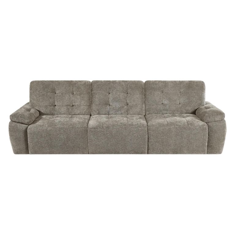 Dallas Electric Recliner Sofa Bed - Mushroom - 3 Seater - Pull Out