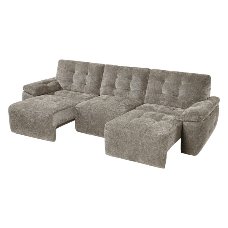 Dallas Electric Recliner Sofa Bed - Mushroom - 3 Seater - Pull Out