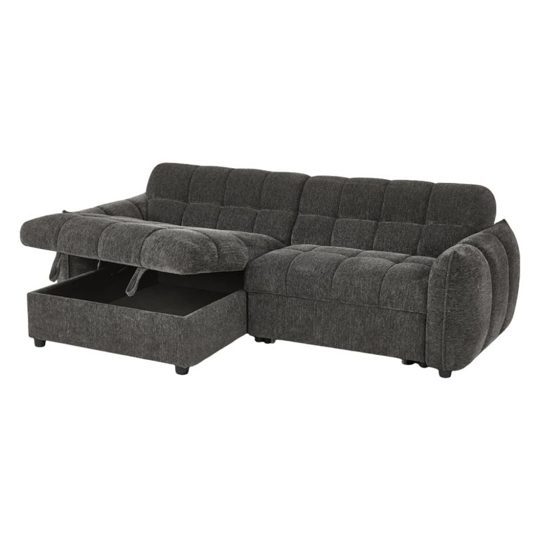 Florida Universal Corner Sofa Bed - Grey Fabric - Pull Out