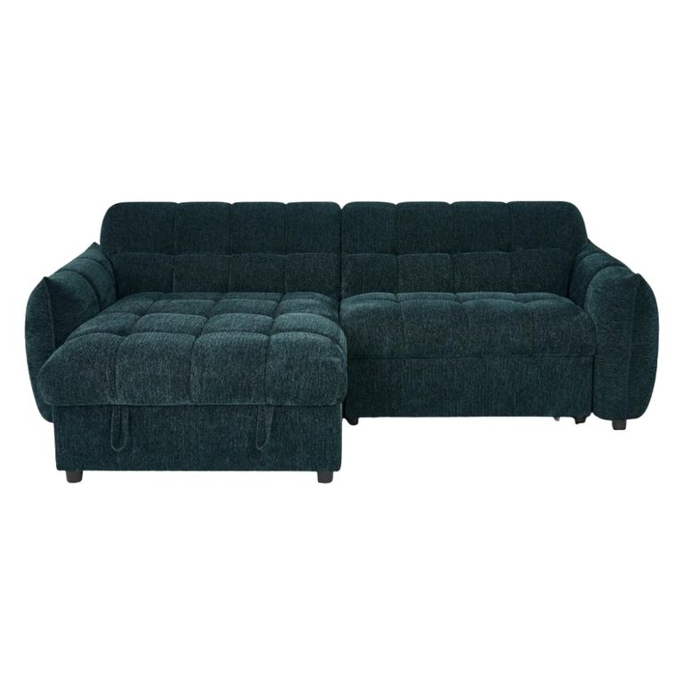 Florida Universal Corner Sofa Bed - Teal Fabric - Pull Out