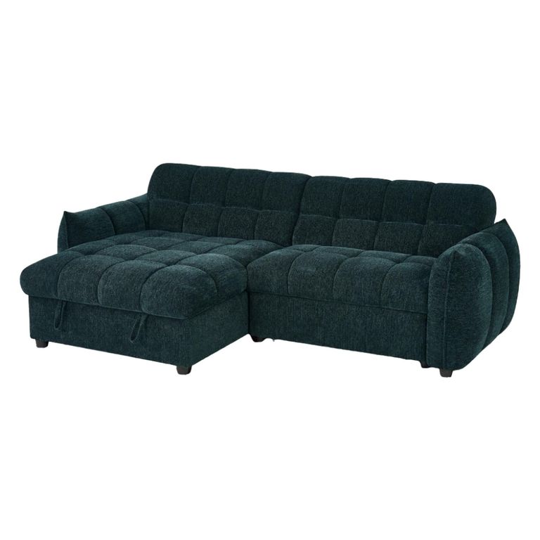Florida Universal Corner Sofa Bed - Teal Fabric - Pull Out