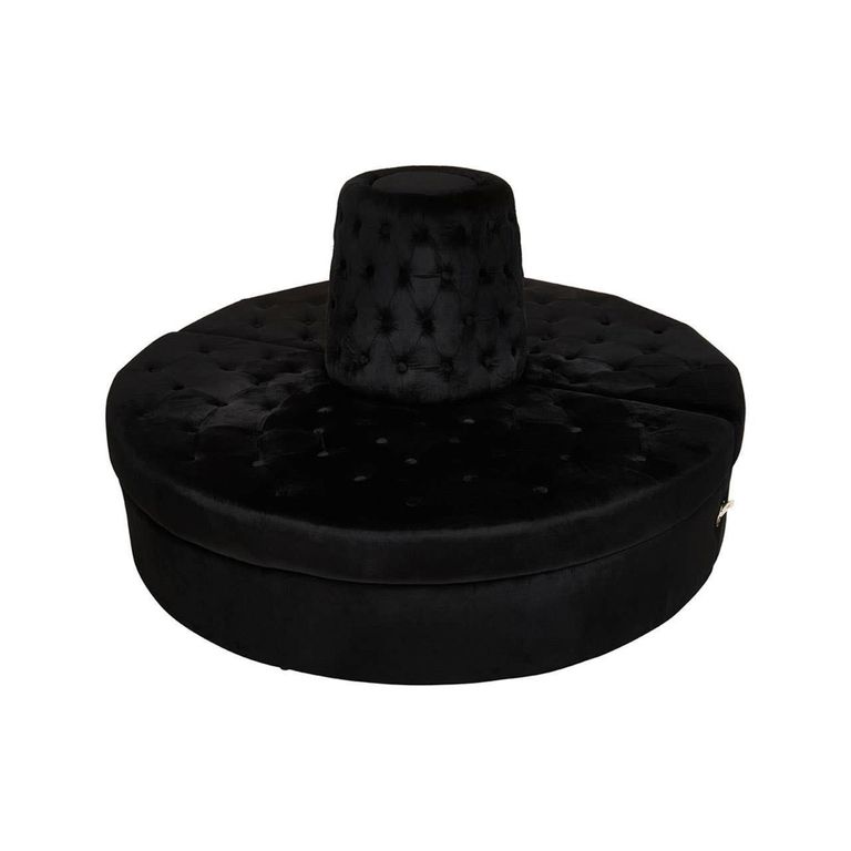 Hartford Sofa - Modular - Round - Black Velvet Fabric