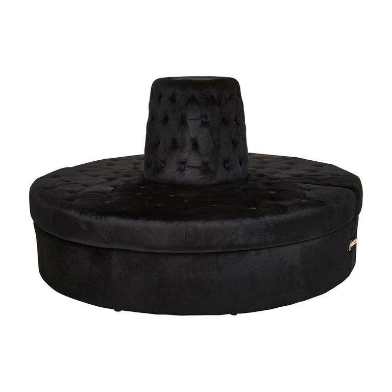 Hartford Sofa - Modular - Round - Black Velvet Fabric