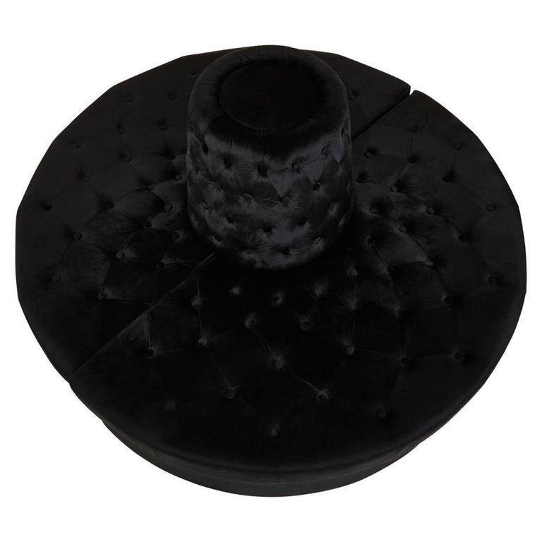 Hartford Sofa - Modular - Round - Black Velvet Fabric