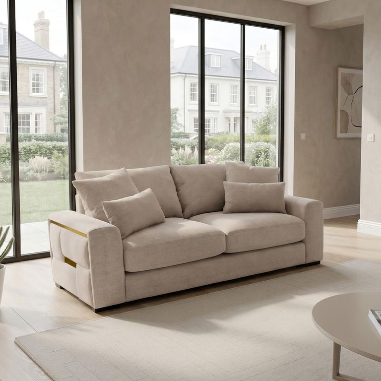 Jupiter Sofa - Beige Fabric - 2 Seater