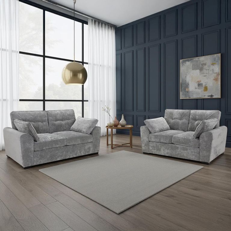 Maxwell Sofa - Grey Fabric - 3+2 Seater