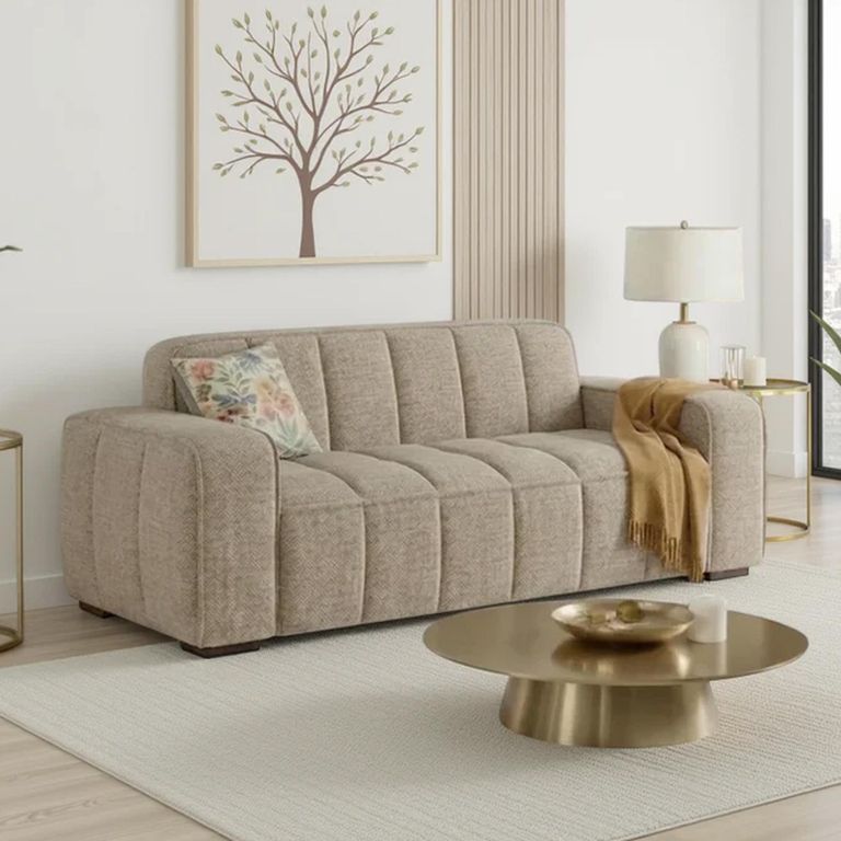 Paris Sofa - Beige Fabric - 3 Seater