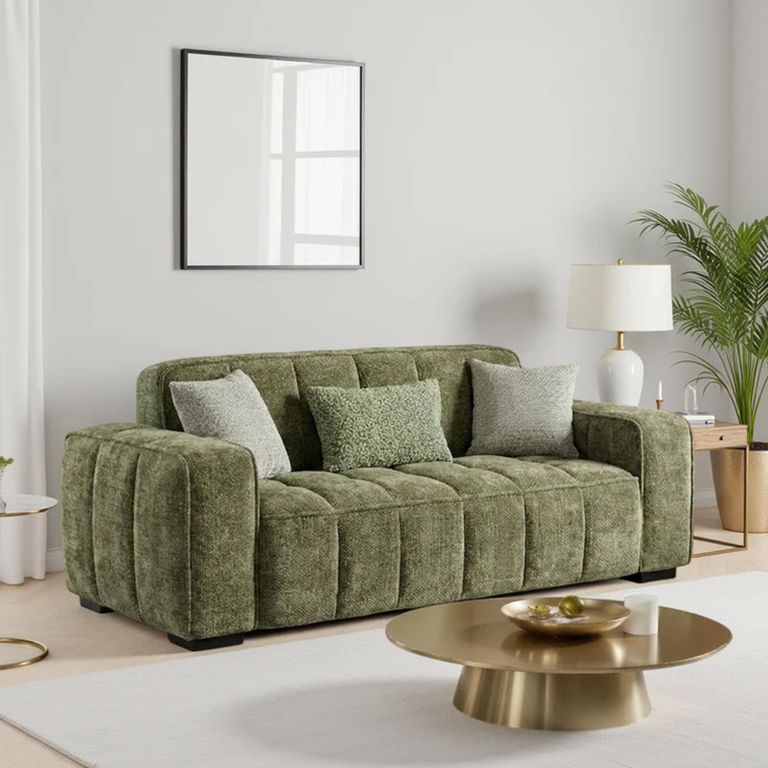 Paris Sofa - Olive Fabric - 3 Seater