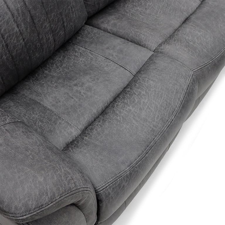 Leon Electric Recliner Sofa - Grey Fabric - 2 Seater