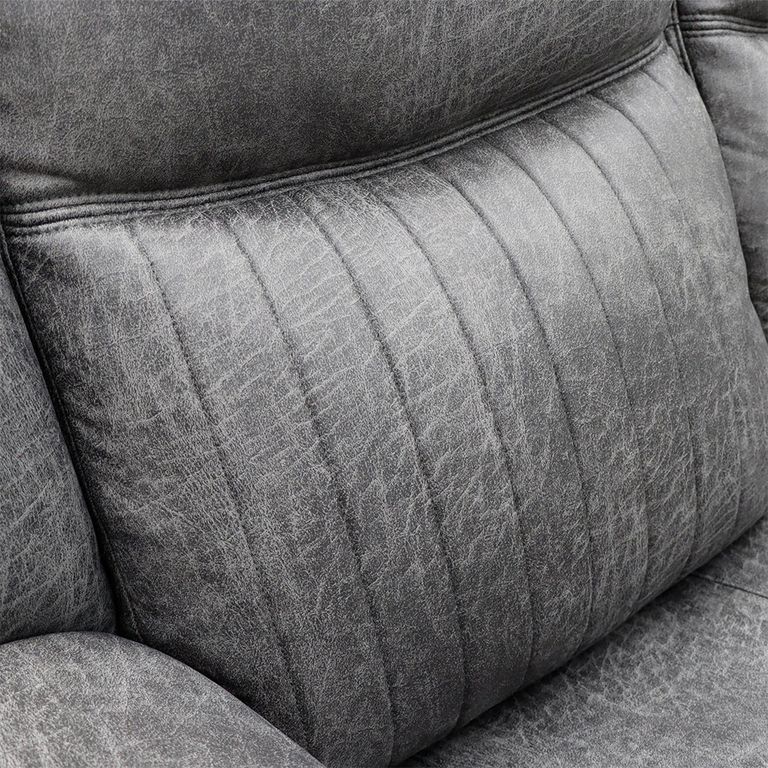 Leon Electric Recliner Sofa - Grey Fabric - 3 Seater