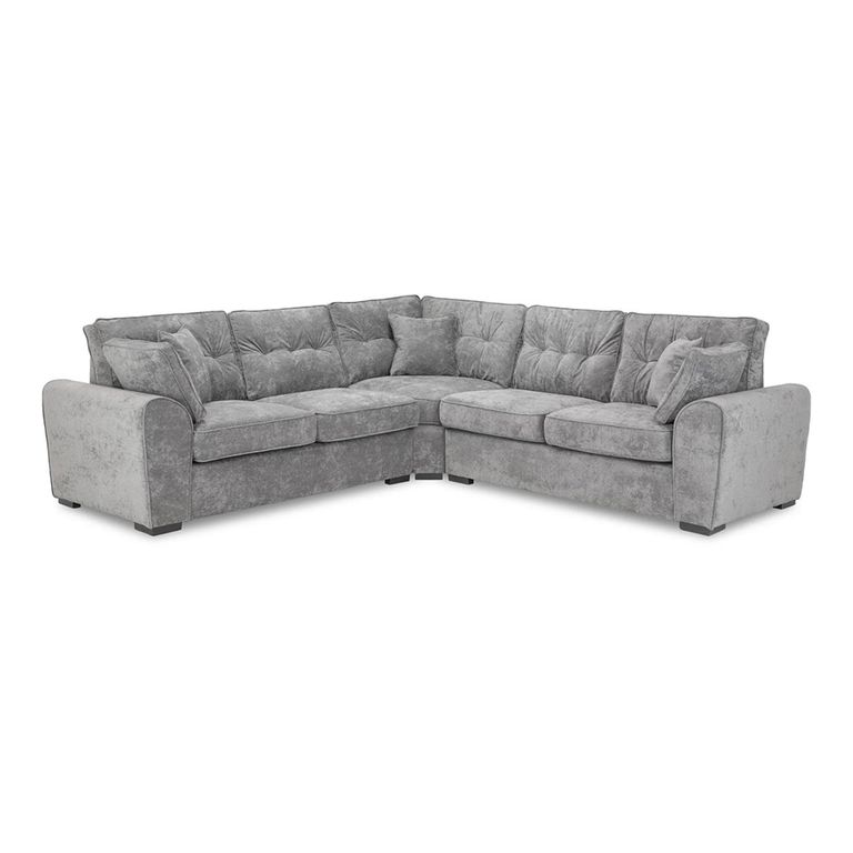 Maxwell Corner Sofa - Grey Fabric - Large