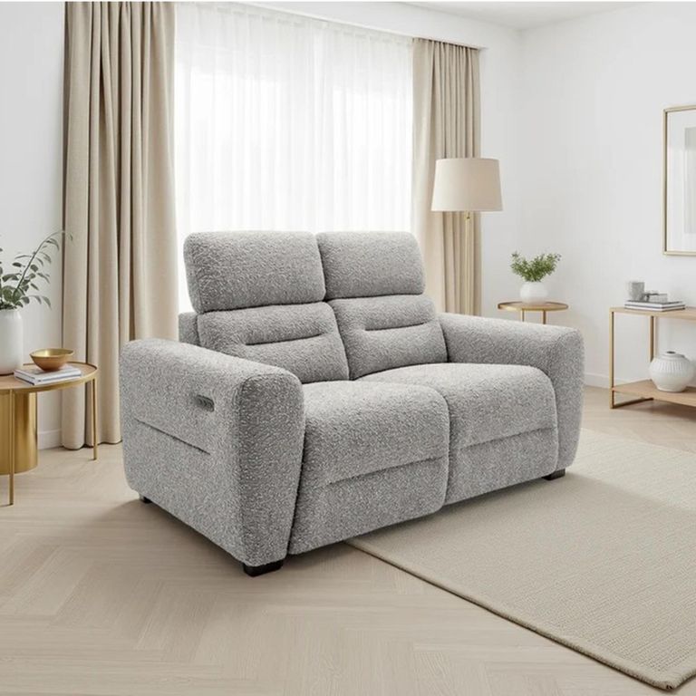 Tokyo Electric Recliner Sofa - Grey Fabric - 2 Seater
