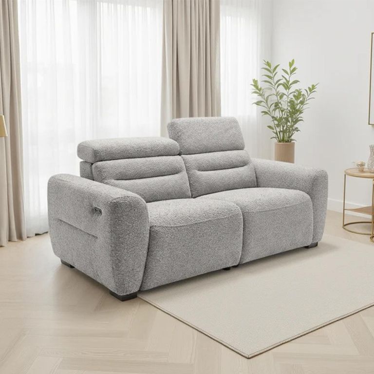 Tokyo Electric Recliner Sofa - Grey Fabric - 3 Seater