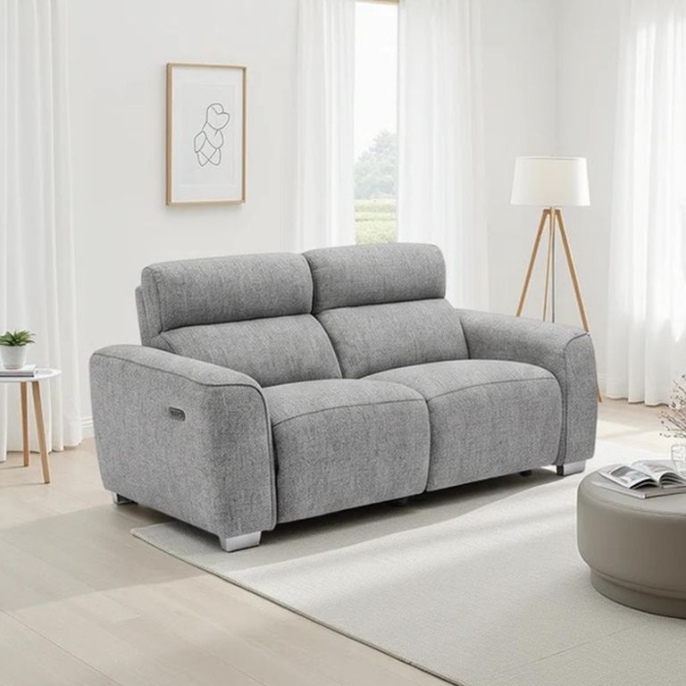 Toronto Electric Recliner Sofa - Grey Fabric - 2 Seater