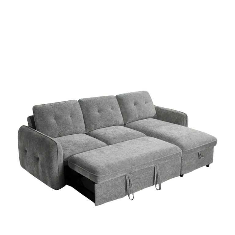 Moscow Universal Corner Sofa Bed - Grey Fabric - Pull Out