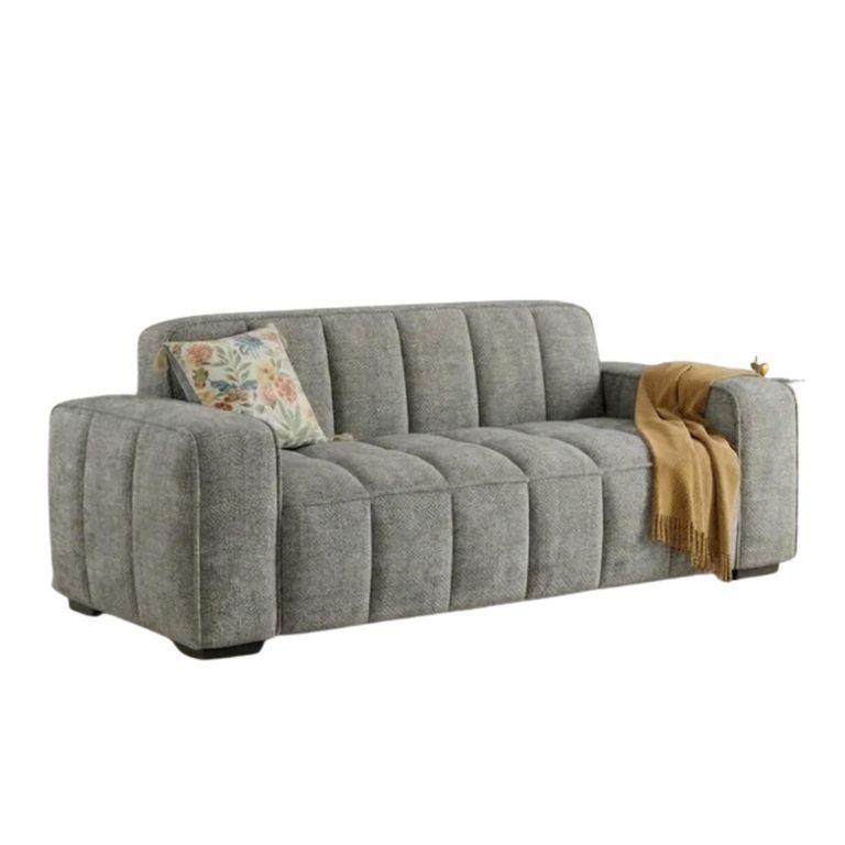 Paris Sofa - Grey Fabric - 3 Seater
