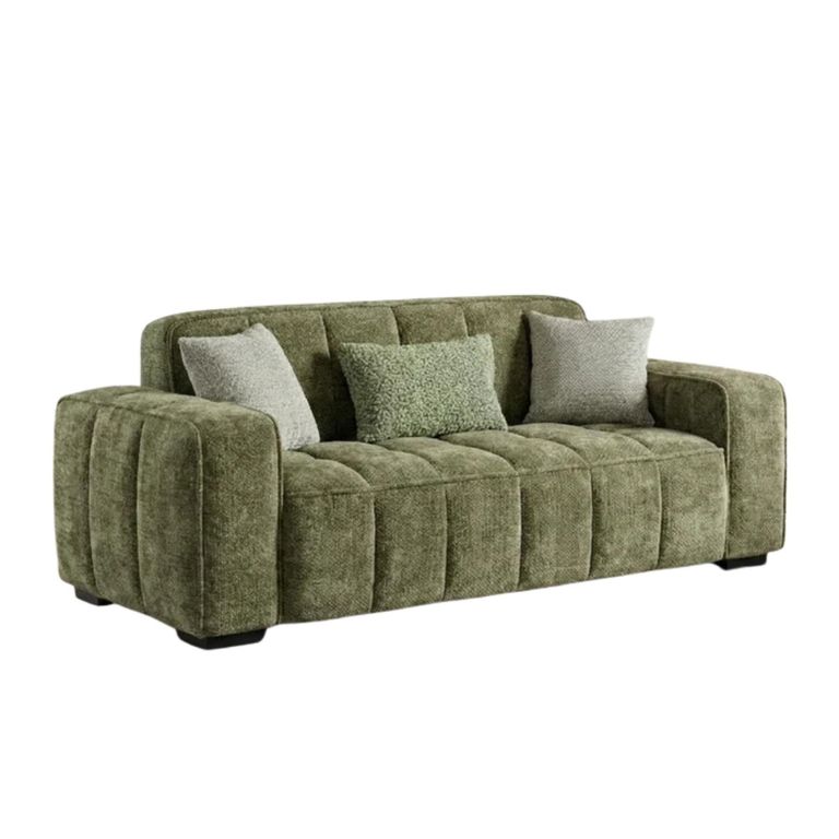 Paris Sofa - Olive Fabric - 3 Seater