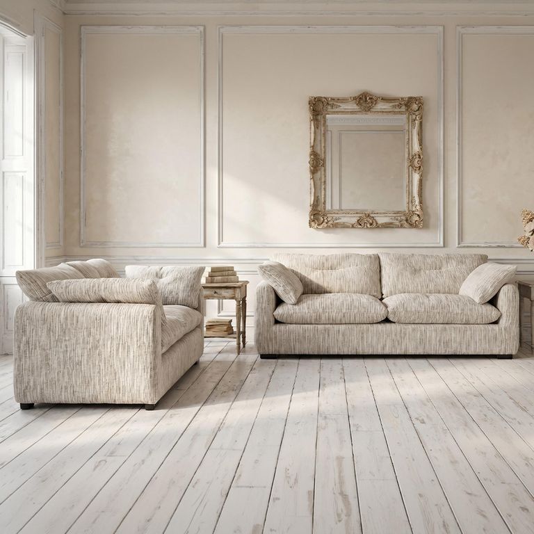 Quetta Sofa - Grey Fabric - 3+2 Seater