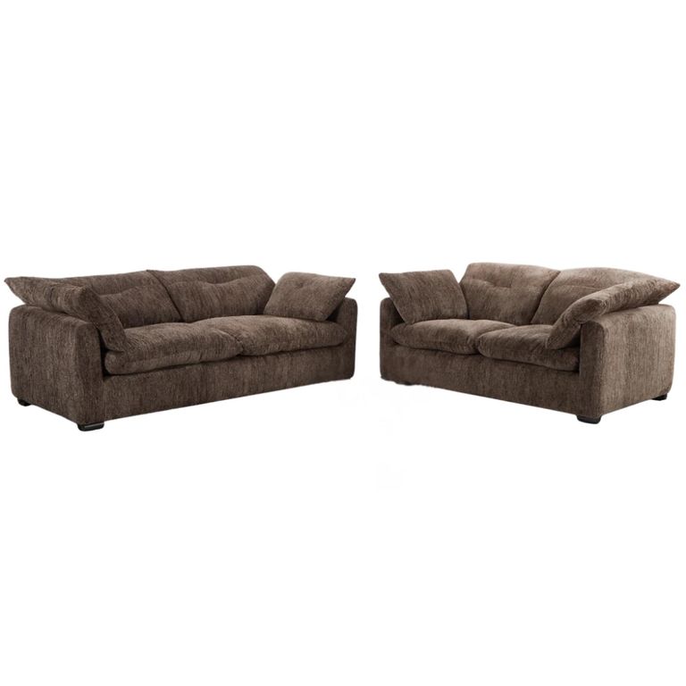 Quetta Sofa - Brown Fabric - 3+2 Seater