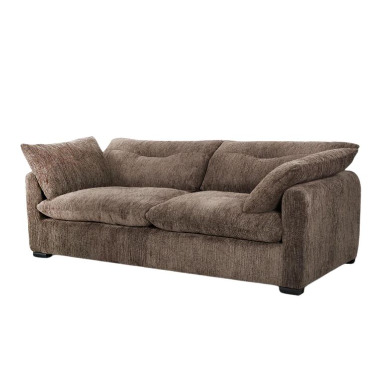Quetta Sofa - Brown Fabric - 3 Seater
