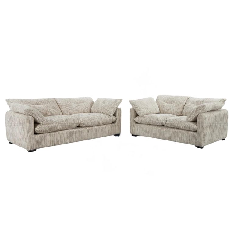Quetta Sofa - Grey Fabric - 3+2 Seater