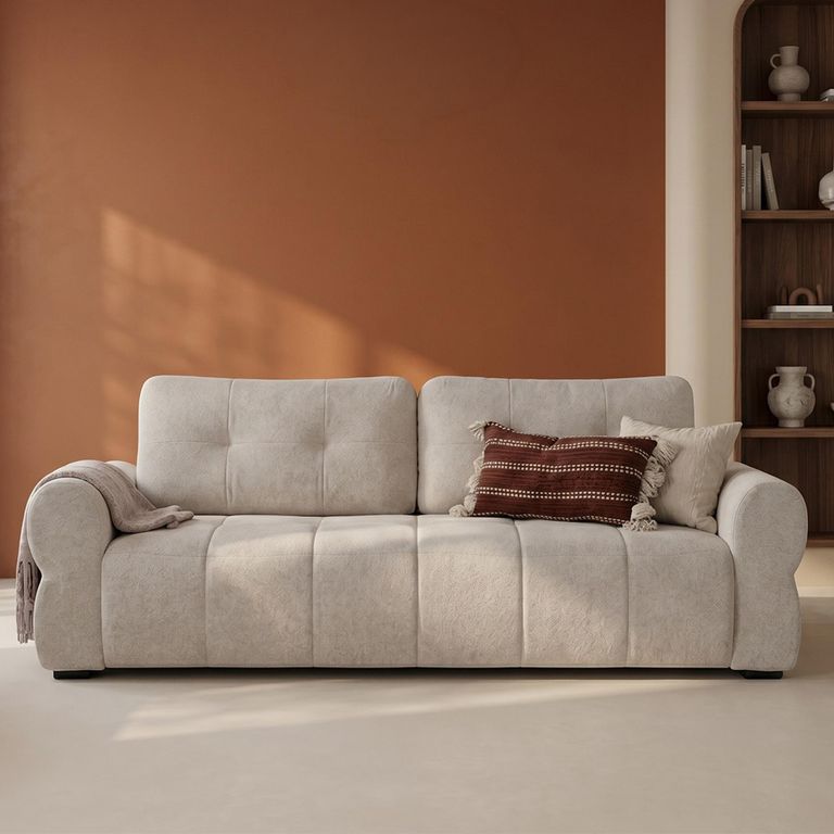 San Marino Sofa - Beige Fabric - 3 Seater