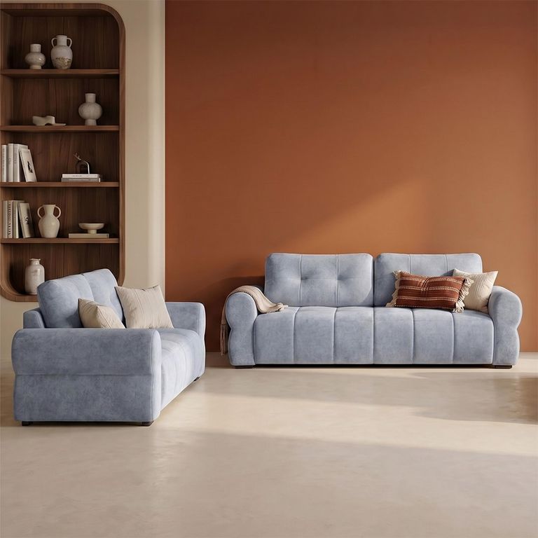 San Marino Sofa - Grey Fabric - 3+2 Seater