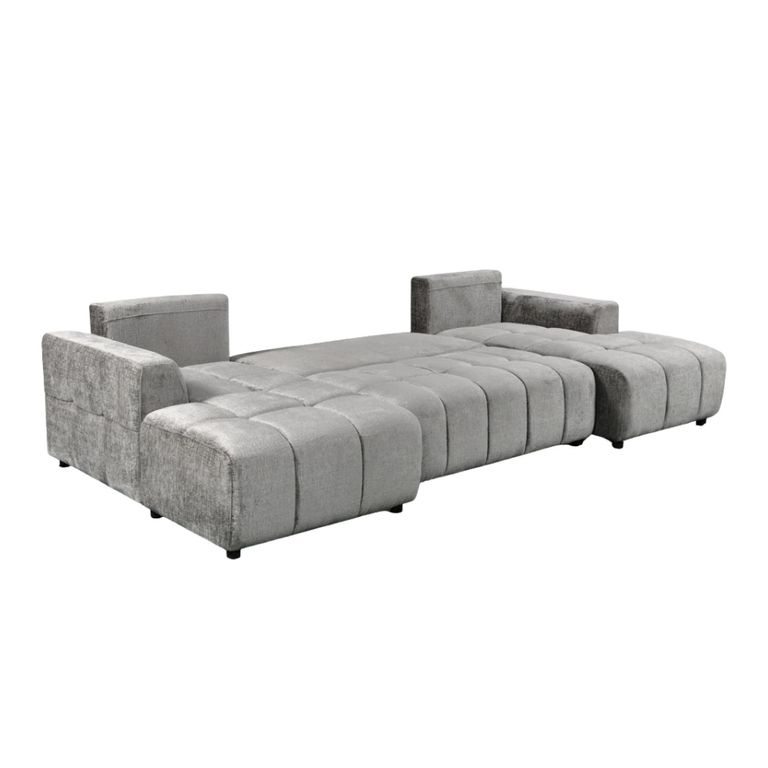 Shanghai Luxury U Shape Corner Sofa Bed - Grey Fabric
