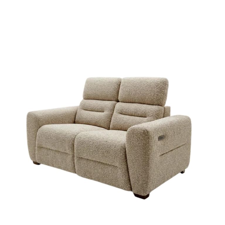 Tokyo Electric Recliner Sofa - Beige Fabric - 2 Seater