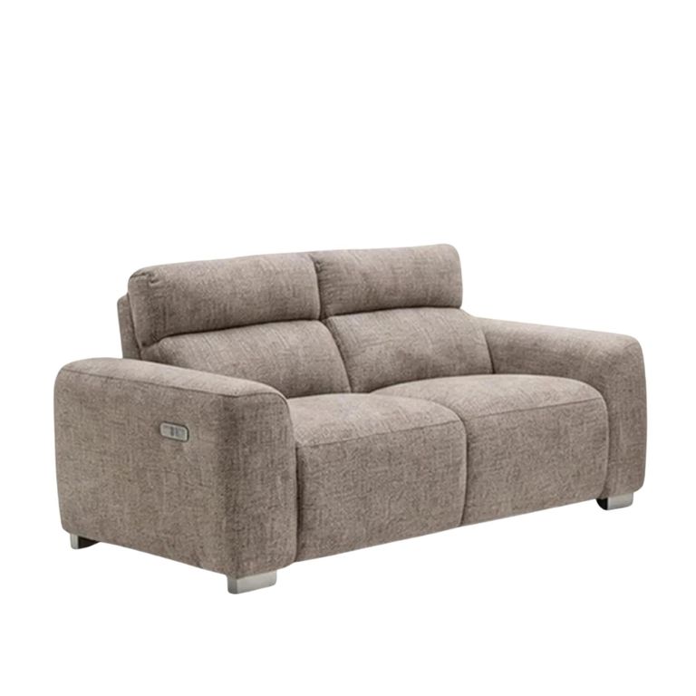 Toronto Electric Recliner Sofa - Beige Fabric - 2 Seater
