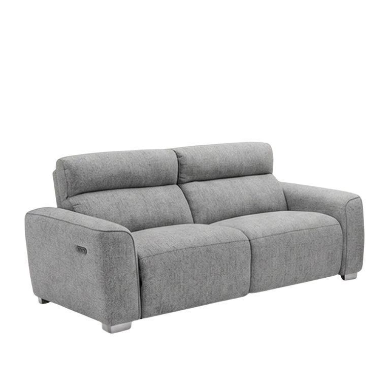 Toronto Electric Recliner Sofa - Grey Fabric - 3 Seater