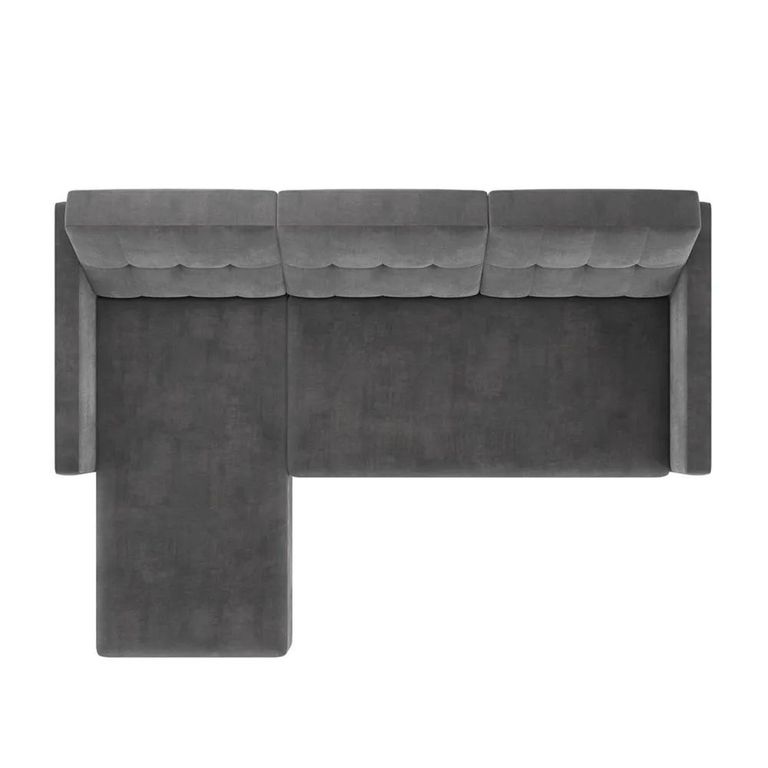 Clearance - Hartford Sectional Futon Sofa Bed - Storage - Grey Chenille Fabric - 2195459UK - FSS17356