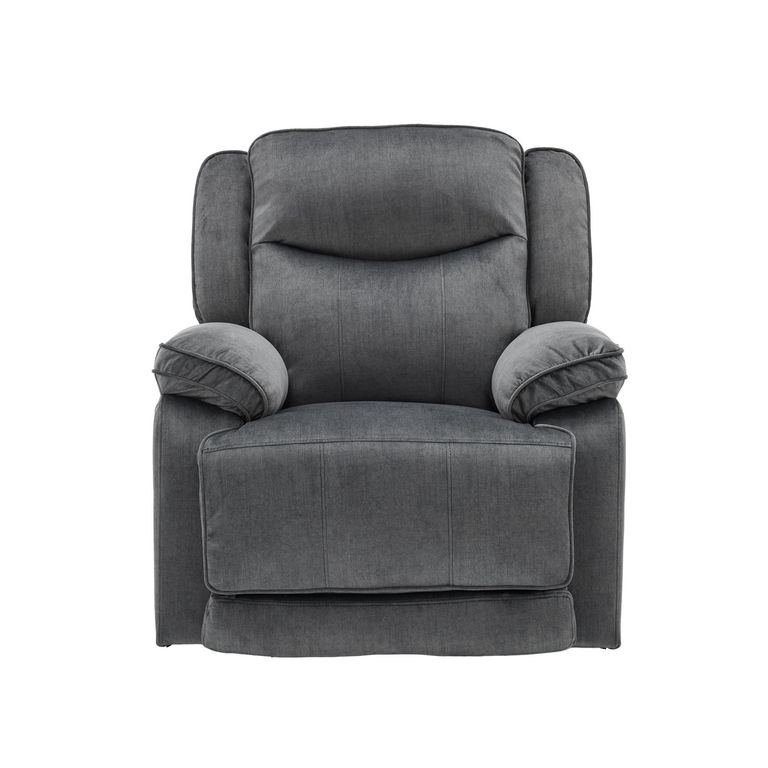Clayton Glider Recliner Armchair - Grey - Fabric