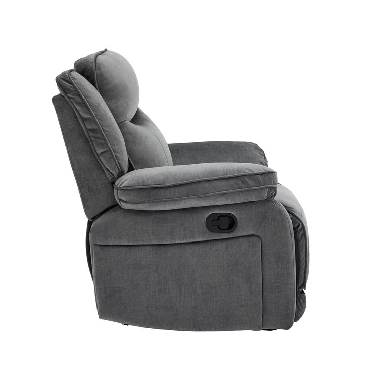 Clayton Glider Recliner Armchair - Grey - Fabric