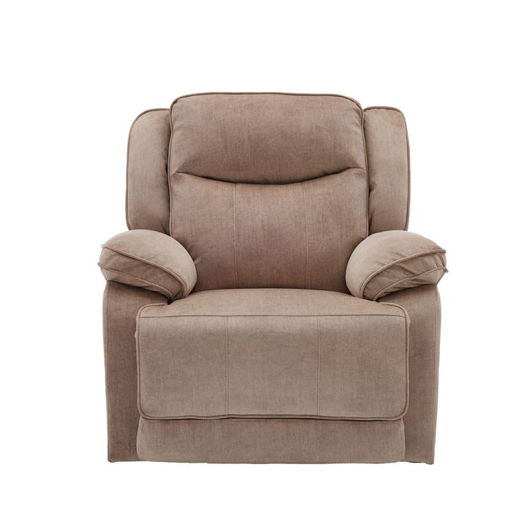 Clayton Glider Recliner Armchair - Light Brown - Fabric