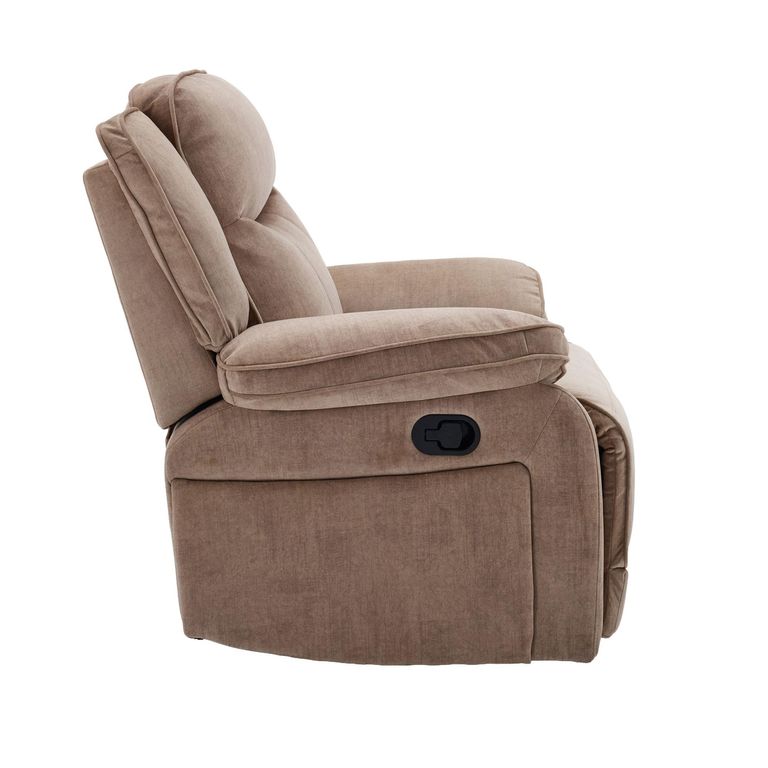 Clayton Glider Recliner Armchair - Light Brown - Fabric
