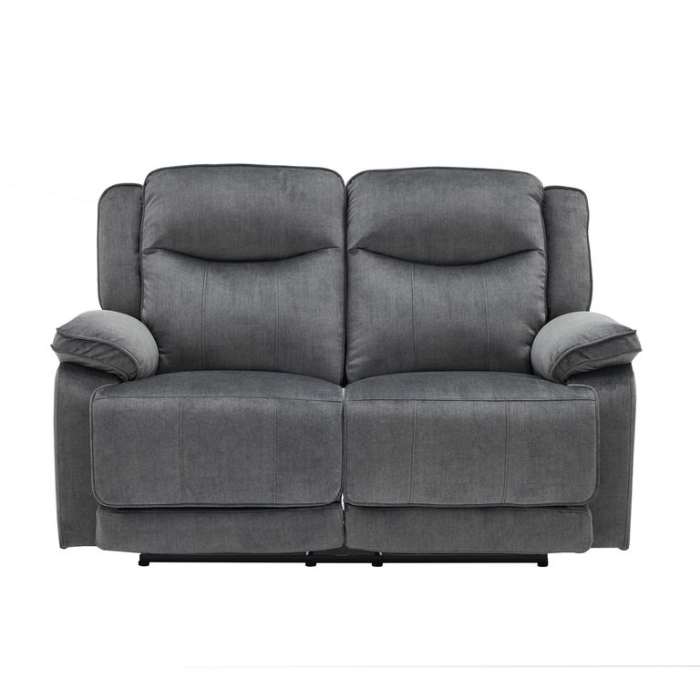 Clayton Recliner Sofa - 2 Seater - Grey - Fabric