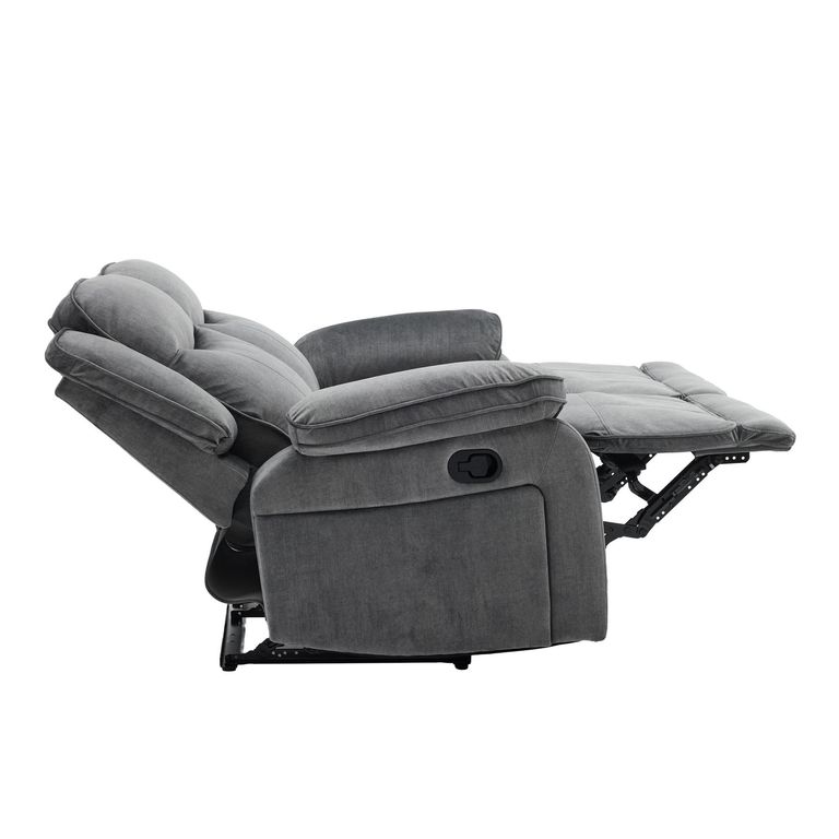 Clayton Recliner Sofa - 2 Seater - Grey - Fabric