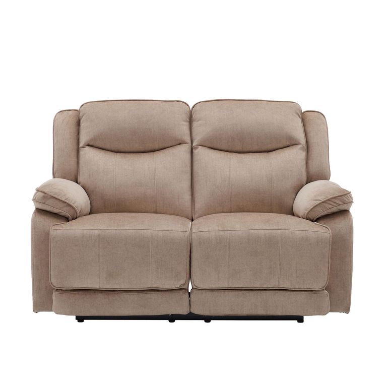 Clayton Recliner Sofa - 2 Seater - Light Brown - Fabric