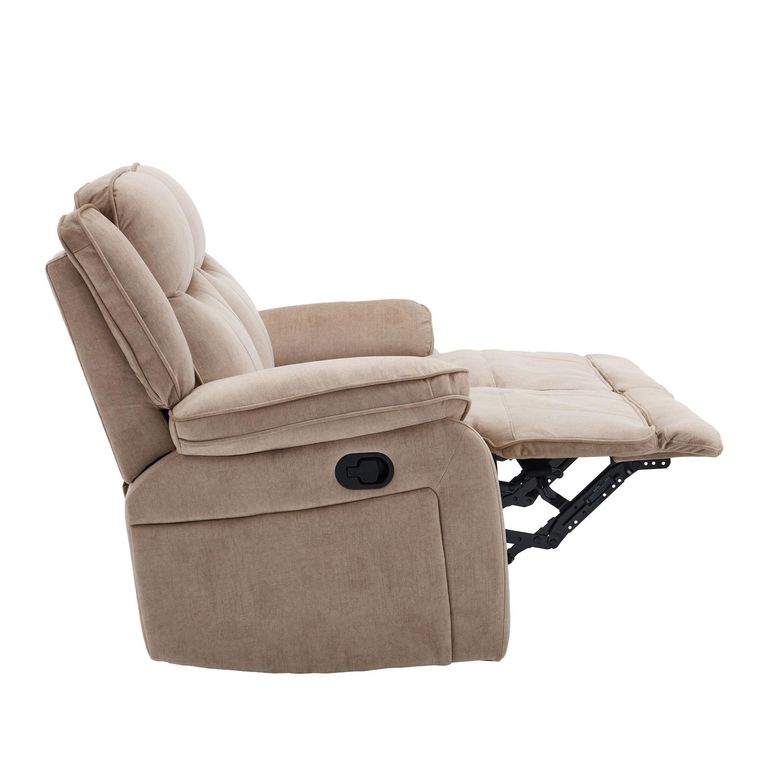 Clayton Recliner Sofa - 2 Seater - Light Brown - Fabric