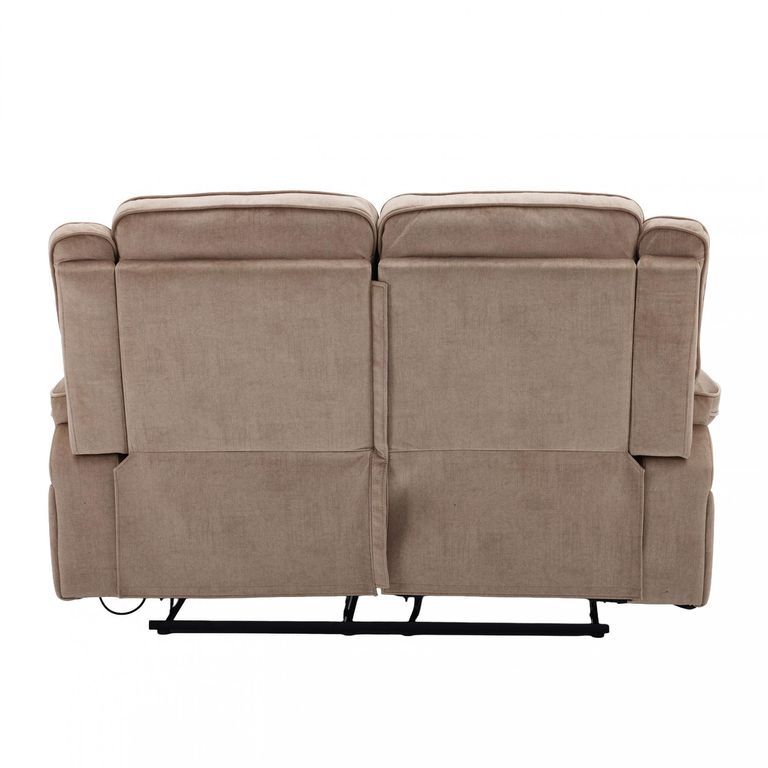Clayton Recliner Sofa - 2 Seater - Light Brown - Fabric
