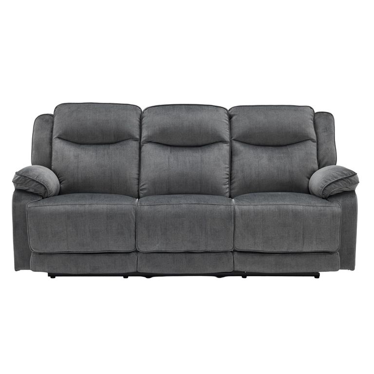 Clayton Recliner Sofa - 3 Seater - Grey - Fabric