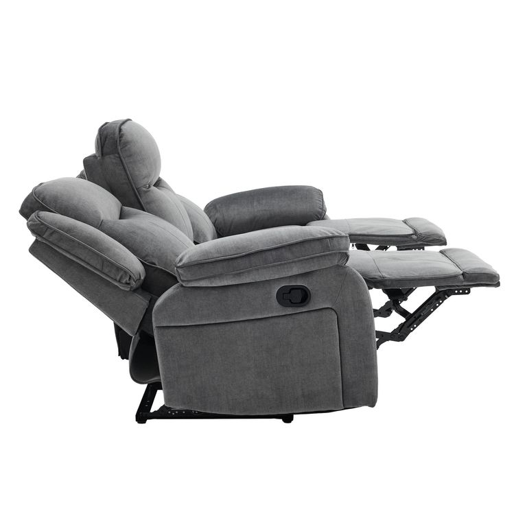 Clayton Recliner Sofa - 3 Seater - Grey - Fabric