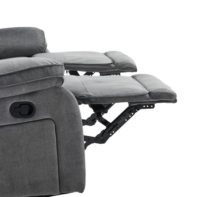 Clayton Recliner Sofa - 3 Seater - Grey - Fabric
