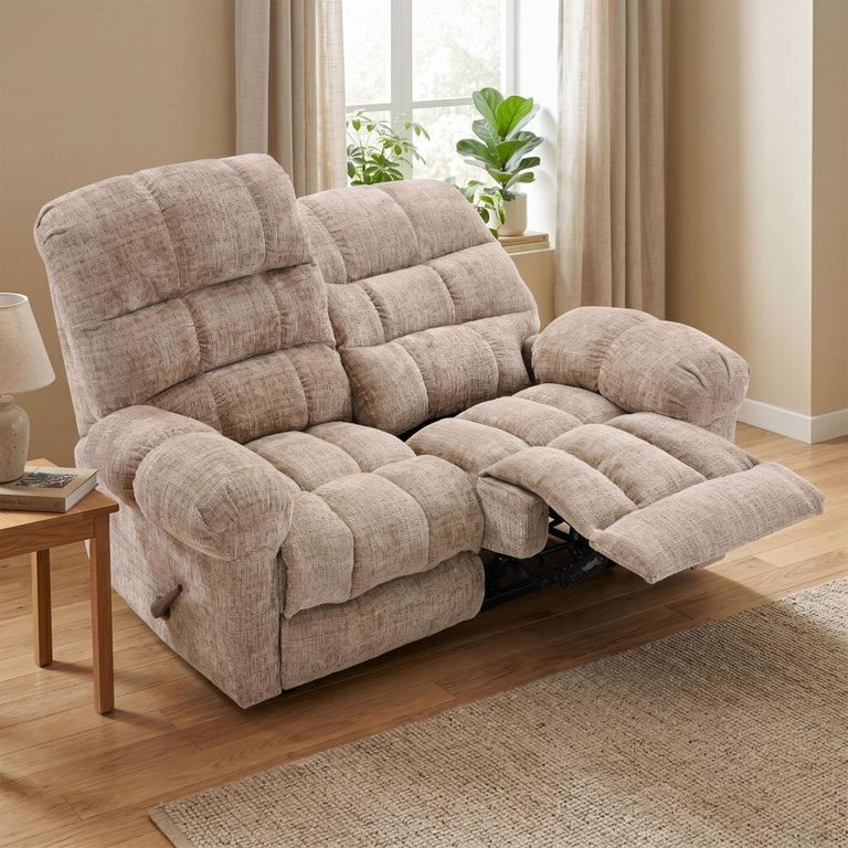 Cloud Manual Recliner Sofa - 2 Seater - Beige - Fabric
